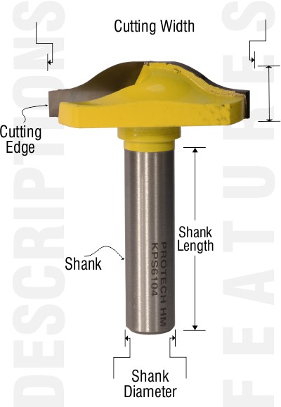 Descriptions for classical cove router bits from PRO-TECH